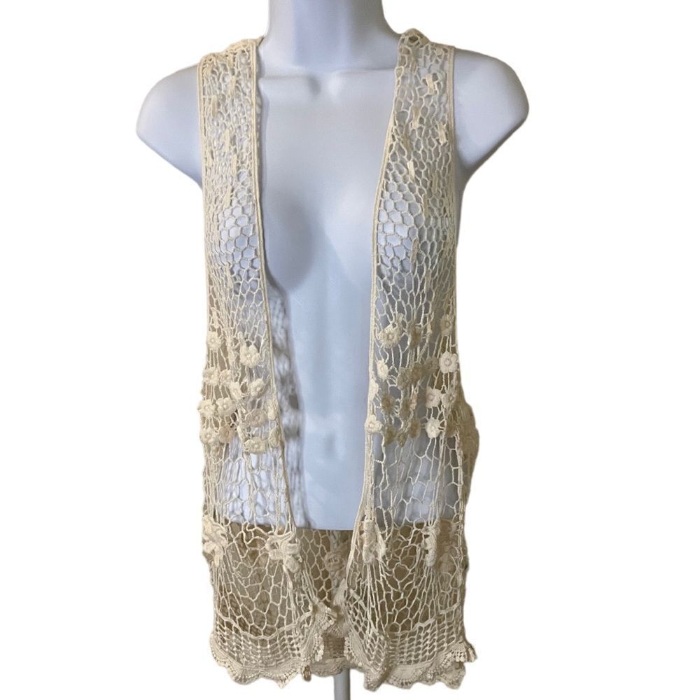 Boho Hippie Crochet Vest, size M/L